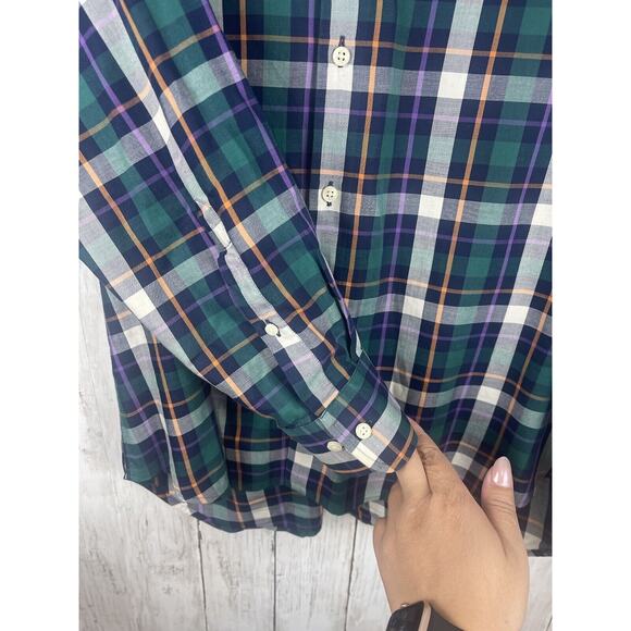 Peter Millar Shirt Mens Large Green Plaid Button Down Preppy Business Academia - Picture 5 of 9